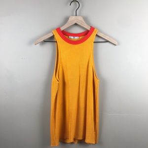 ZARA || Contrasting Ribbed Halter Tank